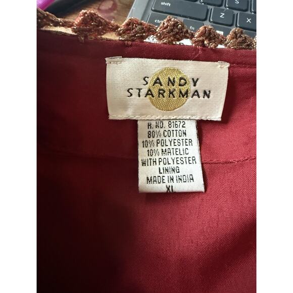 Sandy Starkman Women's Patchwork Brocade Art to Wear Jacket XL Multicolor - Picture 5 of 6